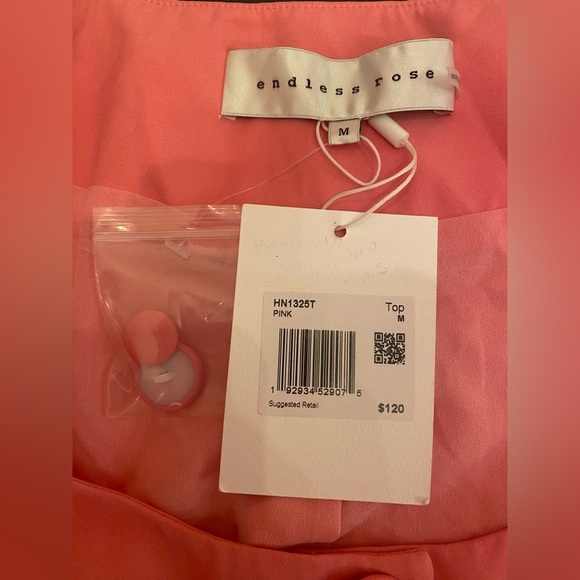 NWT Endless Rose Woman’s Scoop Neck U Button Pink Blazer Top Jacket Size Medium - Picture 7 of 12